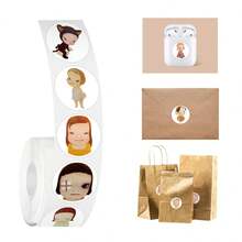 500张奈良美智贴纸卷，适用于剪贴簿、日记本、笔记本电脑、保险杠、滑板、水瓶、电脑、手机等。 - 隨機風格 - 查看 3