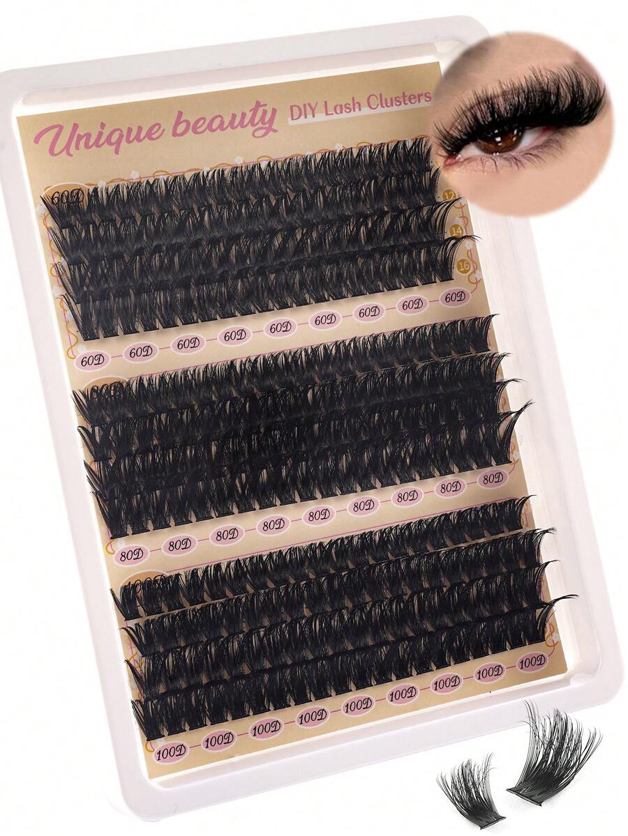 Lash Clusters Eyelash Extensions Clusters Natural Individual Lashes D Curl 240 PCS False Eyelash 10-18MM Clusters Volume Individual Lashes Cluster At Home Use Lash Clusters, Eyelash Clusters, Individual Eyelashes, Lashes, Fake Lashes - D - View 1