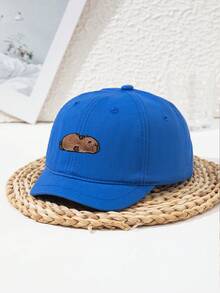 1 szt. unisexowa czapka baseballowa z krótkim daszkiem w kolorze khaki z haftem Barreleye, uroczy kapelusz z napisem Water Vole Outdoor Sports Street Casual Patchwork, wiosenno-jesienny jednolity kolor czarny niebieski modny - A - Zobacz 9