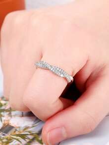 Anel com pingente de zircônia cúbica, peça única, ideal para presente de Dia dos Namorados, casamento, aniversário ou festa. - 1# - Ver 8
