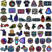 50 Pcs Neon Soccer Stickers - Waterproof Vinyl Sports Stickers Skateboard, Laptop, Fridge, Phone Luggage Assorted Neon Soccer Designssoccer - 50 - Neon Football-50 - View 8