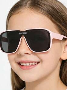 1 Set Children's Fashion Glasses, Classic Minimalist Style, Suitable For Boys And Girls For Party, Holiday, Travel, Decoration, Daily Accessories, Photography Props - Pink - View 4