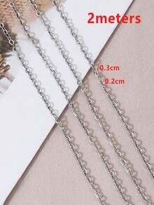 2m 1/1.5/2mm Gold Stainless Steel O-Ring Cross Chain, For DIY Bracelet & Jewelry Making - Chain - View 16