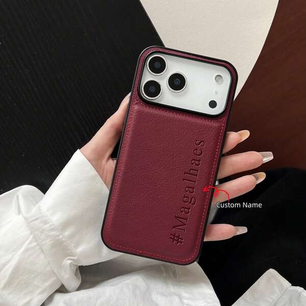 Personalized Initial Phone Case With Textured Design 3D Engraving And Hot Stamping Technology Compatible With IPhone 17 Pro Max Series Full-Cover Design For Drop Protection Scratch Resistance Fingerprint-Free Surface The Perfect Gift For Christmas And Anniversaries