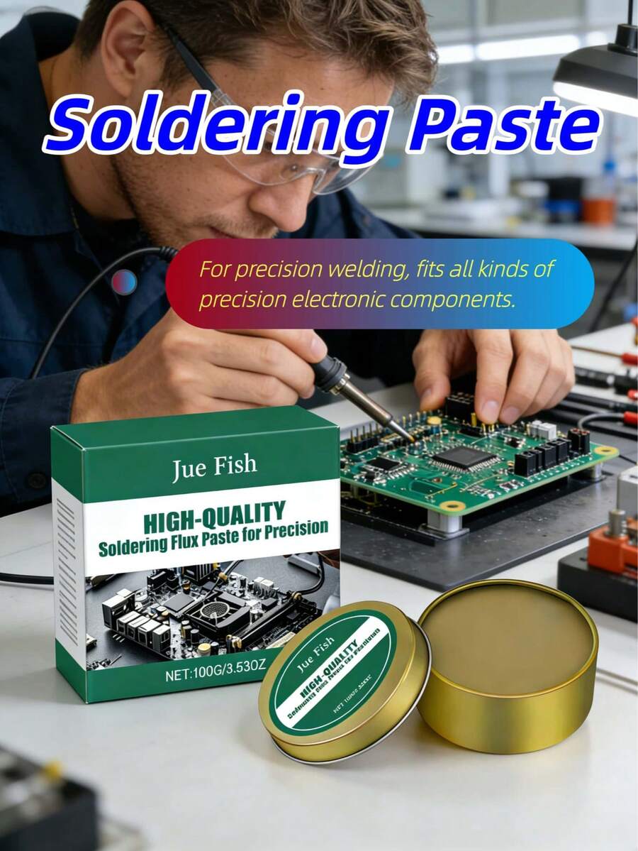 JUE FISH 焊膏，导热除氧清洁助焊剂，适用于焊点，家用电子产品维修焊接护理膏 - A - 查看 1
