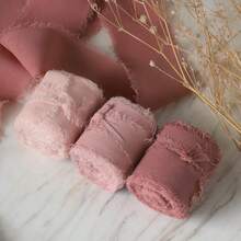 Romantic Pink Chiffon Ribbon, 3-Roll Set For Valentine's Day Decor - 彩色 - 查看 8