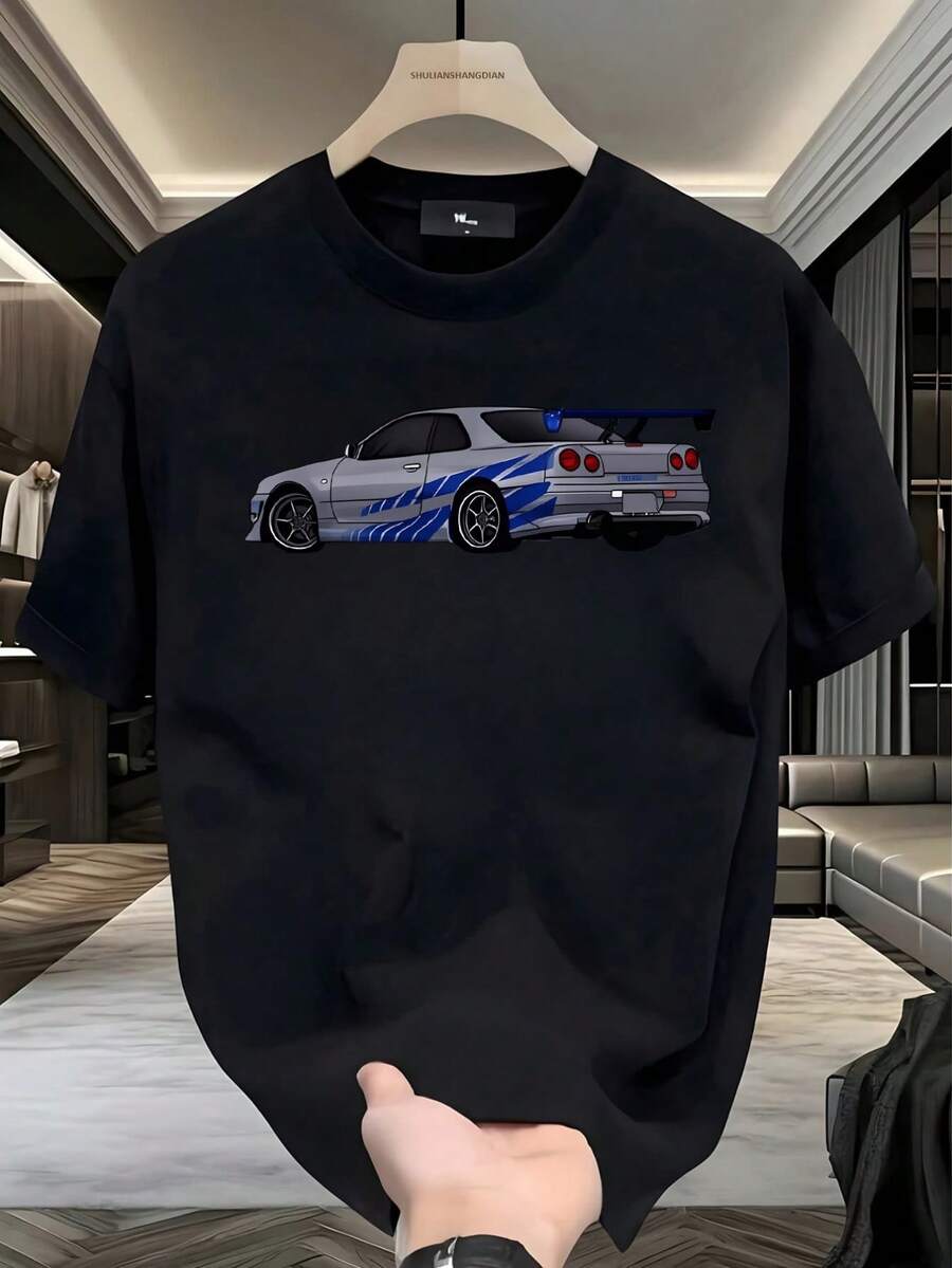 Camiseta Nissan Skyline R34, Veloz y Furioso,playera de hombre,ropa de hombre,tops,regalos para hombre,nacional envio,oversize hombre. - Negro - Ver 1