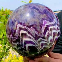 1pc Natural Amethyst Crystal Ball, Suitable For Home & Office Decor, Desk Ornament, Gift For Family & Friends - Purple - View 2