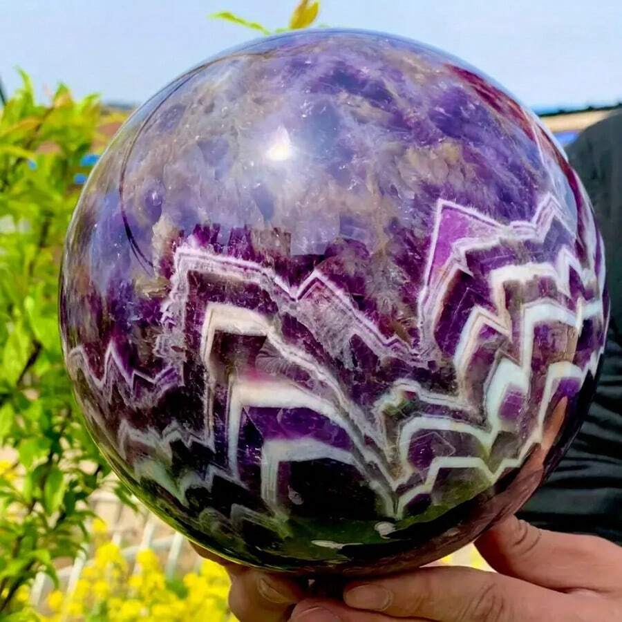 1pc Natural Amethyst Crystal Ball, Suitable For Home & Office Decor, Desk Ornament, Gift For Family & Friends