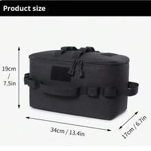 1pc Outdoor Camping Picnic Bag, Foldable Multi-Purpose Handbag, Camping Tactical Tote - Solid Color - View 2
