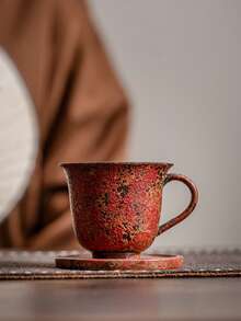 1pc/2pcs Ceramic 150ml Latte Coffee Cup With Saucer, Cute Couple Drinking Water Mug, Personalized Milk Malt Breakfast Cup, Creative Latte Art Office Cup With Plate - Multicolor - View 4