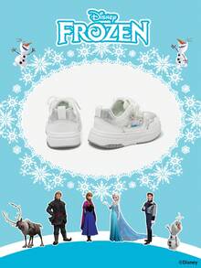 Disney 1 Pair Frozen Authorized Collaboration Children's Sports Shoes, Including  Princess, Anna Princess And Arendelle Princess Sports Shoes, Suitable For Daily, Holiday Sports And Outdoor Wear. Comfortable, Non-Slip, Breathable Soles. - White - View 3