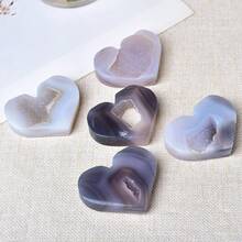 CUPIDCRYSTAL Natürliche Achat-Herzscheiben, geeignet als Geschenke, Büro- und Heimdekoration, kreative Präsente, Kristallornamente und Figuren, Valentinstags- und Muttertagsgeschenke - Verschiedenfarbig - Übersicht 7