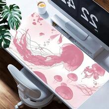 1 件超大蓝色水母游戏鼠标垫 - 加厚防滑可水洗橡胶桌面垫，采用精密锁边工艺，适合游戏玩家和办公使用 - A - 查看 18