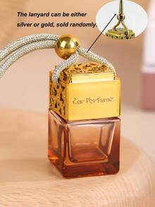 1 pieza/2 piezas Botellas de muestra de perfume dorado de 8ml, botellas de vidrio vacías para perfumes, aromaterapia, ambientador de coche, botellas de aceites esenciales con cuerda colgante - Dorado - Ver 6