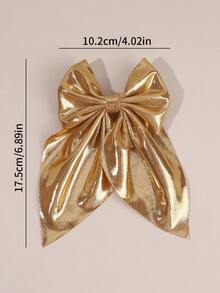 1pc/2pcs Silver & Gold Bowknot Hair Clips, Sequin Mesh Bow Hair Clips, Alligator Clips Hair Accessories For Girls, Ideal Gift For Best Friend, Elegant Party - Bow - View 4