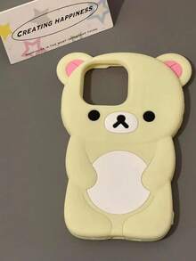 3D Cartoon Kawaii Rilakkuma Bear Silicone Phone Case For Galaxy S25 Ultra S24 S23 Plus S24 Ultra Soft Cover - Brown - View 9