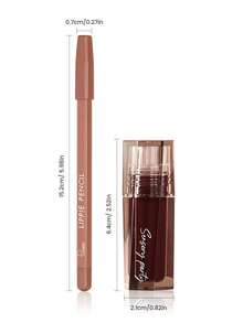 Pudaier 1 Lip Liner + 1 Lip Gloss Set, Long-Lasting Moisturizing, Smooth Application, Perfect Lip Lining, Suitable For All Skin Tones, Great Gift For Music Festivals, Parties, And Valentine's Day - 10+05 - View 3