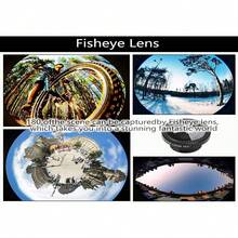 1 pieza Lente de cámara 3 en 1 de ojo de pez, gran angular y macro compatible con teléfonos Apple/Redmi, lente de ojo de pez 3 en 1 con clip para teléfono - Lente ojo de pez gran angular para teléfono móvil - Ver 7