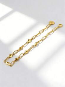 Charm-In 1pc Minimalist Rhombus Design Bracelet, Elegant & Versatile, Suitable For Daily Wear Or Gatherings, Holiday Gift - Yellow Gold - View 4