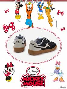 Disney 1 Pair Kids' Sneakers, Suitable For Daily Wear, Festivals, Sports, Outdoor Activities, Comfortable, Non-Slip, Durable, Breathable (Boys' Sneakers, Boys' Skate Shoes, Kids' Sports Shoes, Girls' Sneakers, Girls' Skate Shoes) - Black - View 3