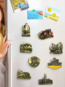 1 chiếc nam châm tủ lạnh 3D trang trí thủ công mỹ nghệ du lịch sáng tạo, nhãn dán tủ lạnh trang trí nhà cửa, nam châm trang trí kiến trúc, phong cảnh và văn hóa. - nhãn dán từ tính - Xem 2