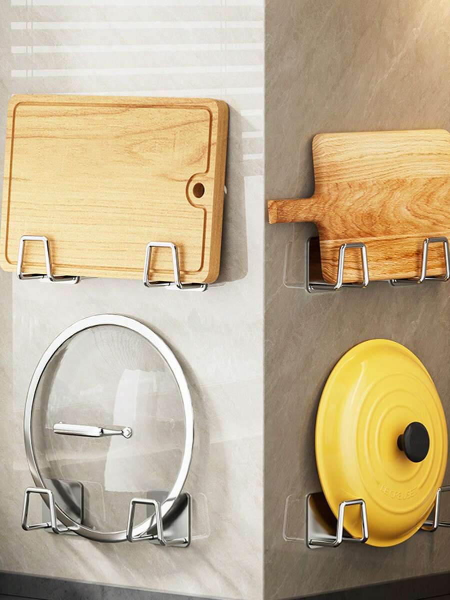 Stainless Steel Sink Sponge Holder, Steel Wool Rack, Dishcloth Storage, Multifunctional, No Drilling Required, Sponge Holder And Draining Rack, Spoon And Spatula Organizer, Household Kitchen Supplies - Multicolor - View 1