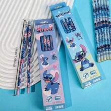 Bộ 12 bút chì gỗ 2B hình hoạt hình Stitch, Judy và Nick, thích hợp cho họa sĩ và người mới bắt đầu, đồ dùng văn phòng, văn phòng phẩm học sinh, quà tặng sinh nhật/năm mới lý tưởng. - Bút khâu - Xem 1