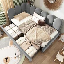 Sofa Bed Frame - Grey + Velvet + 90cm*190cm - View 4