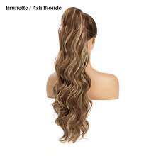 28英寸抽绳马尾假发 - 耐热长款蓬松波浪卷发女士合成假发，适合日常佩戴和节日派对 - 彩色 - 查看 14