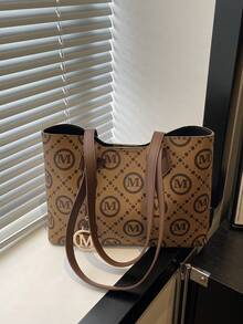 Bolso de hombro de alta gama y gran capacidad, modelo 2026 nuevo, bolso moderno de lujo y ligero para uso diario de mujeres - Marrón - Ver 2