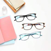 Sumkyle 3 Pack Progressive Multifocus Reading Glasses for Men Women Blue Light Blocking Spring Hinges Computer Readers - 3 Negro + 2.0 x - Ver 8