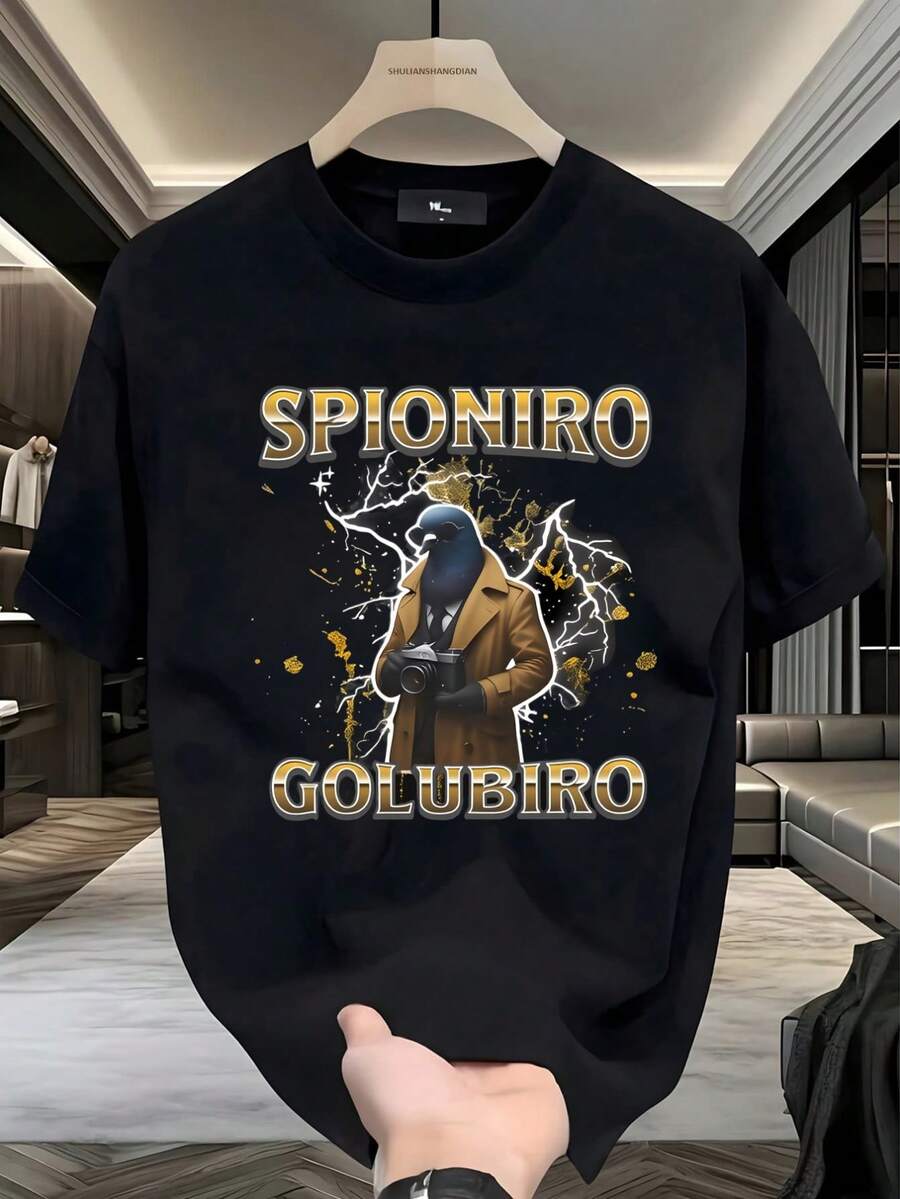 Playera Hombre, Paloma Detective, Humor Retro, Viral,playera de hombre,ropa de hombre,tops,regalos para hombre,nacional envio,oversize hombre. - Negro - Ver 1