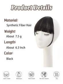 Synthetic Fiber Air Bangs Women's Wig With Sideburns Natural Hair Replacement Hairline Invisible Straight Bangs Wig Patch - Multicolor - View 2