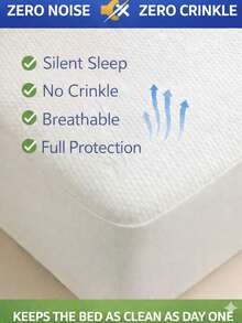发现干净、舒适床的秘密 - 100％防水床垫保护套 - 柔软、透气、无噪音 - 完美适合单人床和双人床，有 120x200 厘米、160x200 厘米和 180x200 厘米尺寸可供选择，完美适合单人床和双人床。 - 白色 - 查看 8