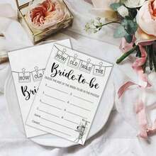 Bridal Shower Games, Party Decorations Favors For Bridal Shower Bachelorette Engagement Party, Wedding Reception Games, Minimalism How Old Was The Bride-To-Be Cards For 30 Guests -01 - 如圖所示 - 查看 2