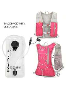 Lightweight Hydration Backpack 5L Running Backpack Hydration Backpack Water Backpack And Breathable Large Capacity Outdoor Riding Backpack Lightweight For Running - Pink + 2L Water Bag - View 1