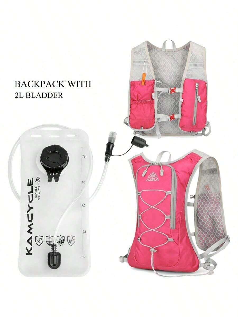 Lightweight Hydration Backpack 5L Running Backpack Hydration Backpack Water Backpack And Breathable Large Capacity Outdoor Riding Backpack Lightweight For Running - Pink + 2L Water Bag - View 1