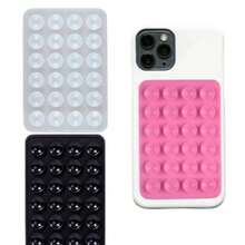 1pc Silicone Multi-Function Suction Cup Phone Case Holder - Square, Multiple Colors Available | Non-Deformable, High Elasticity, Soft Touch | 24 Suction Cups, Reusable, Can Be Used As Phone Stand And Power Bank Sticker | Essential Back-To-School Phone Holder - Multicolor - View 16