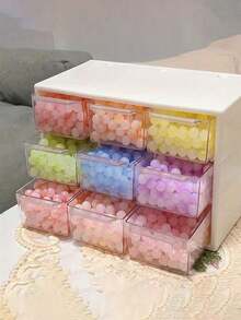 Transparent Plastic Desktop Drawer Storage Box, Large Capacity Multi-Function Storage Rack, Suitable For Desk Or Wall-Mounted, Portable Jewelry Stand, Office Supplies, Cosmetics, Bathroom Accessories, Travel Essentials - Multicolor - View 7