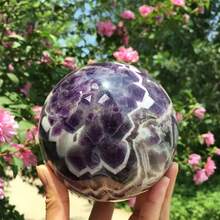 1pc Natural Amethyst Crystal Ball, Suitable For Home & Office Decor, Desk Ornament, Gift For Family & Friends - Purple - View 4