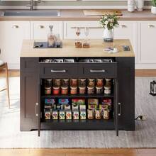 Mobile Storage Islands - Black+Natural + MDF + Kitchen - View 8