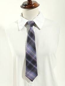 1件女士休闲格纹条纹领结，适合约会、日常穿着、上学、拍照、旅行等场合。 - 彩色 - 查看 3