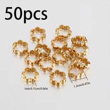 50pcs Hollow Flower Double Hole CCB Beads Frames, Suitable For DIY Jewelry Making And Decorating Handmade Accessories - Multicolor - View 9