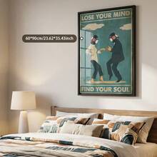 1 件，提供带框帆布印刷，油画帆布印刷，音乐，舞蹈，男性，女性，创意复古时尚小众艺术风格，适用于宿舍、工作室、客厅、卧室、床头板、沙发背景装饰、玄关柜、桌面、落地装饰 - 彩色 - 查看 9