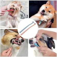 2 Pcs Toothbrush Kit (Pink&Blue), Dog And Cat Toothbrush Kit With Soft Brush For Puppy, Kitten, Small Pets To Deep Dental Cleaning - Pink & Blue - View 5