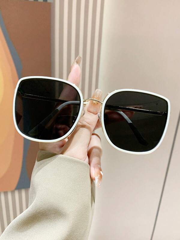 Gafas de sol de moda con montura metálica de estilo retro de ojo de gato en color beige, diseño clásico para uso al aire libre, viajes, playa, vacaciones y uso casual, con protección UV para conducir en verano