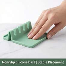 1/2pcs Kitchen Spatula Rack Pot Lid Rack Shelves Countertop Shovel Spoon Shelf Soup Spoon Pad Put Soup Spoon Chopsticks Holder - Multicolor - View 9