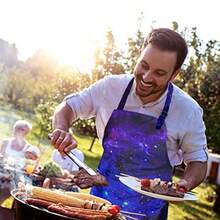 Delantal impermeable ajustable con 2 bolsillos, delantal de cocina para mujeres y hombres chefs - Delantal Galaxy - Ver 4