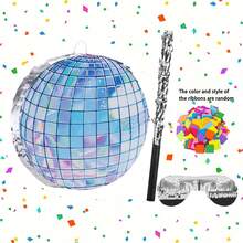 Suministros de piñata de discoteca con venda y bate, adecuado para celebraciones festivas, eventos temáticos, decoración de fiestas de cumpleaños - Multicolor - Ver 7